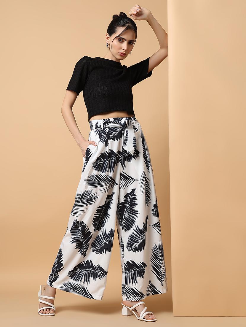 women white crepe wide leg trouser - 21515236 - Standard Image - 5