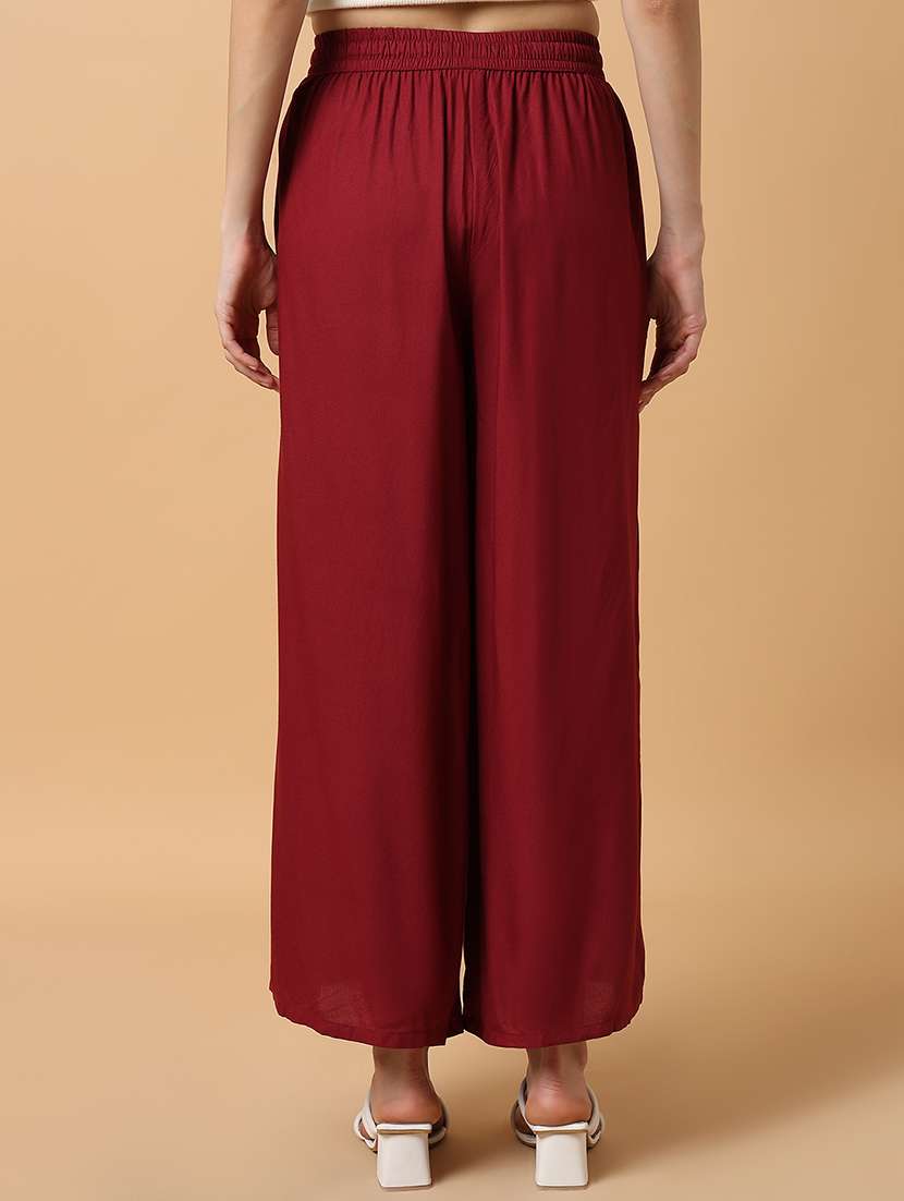 women solid flat front wide leg trouser - 21515239 -  Standard Image - 3