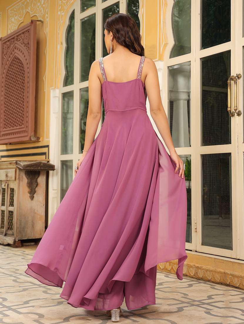 women purple embellished co-ord set - 21515248 - Standard Image - 3