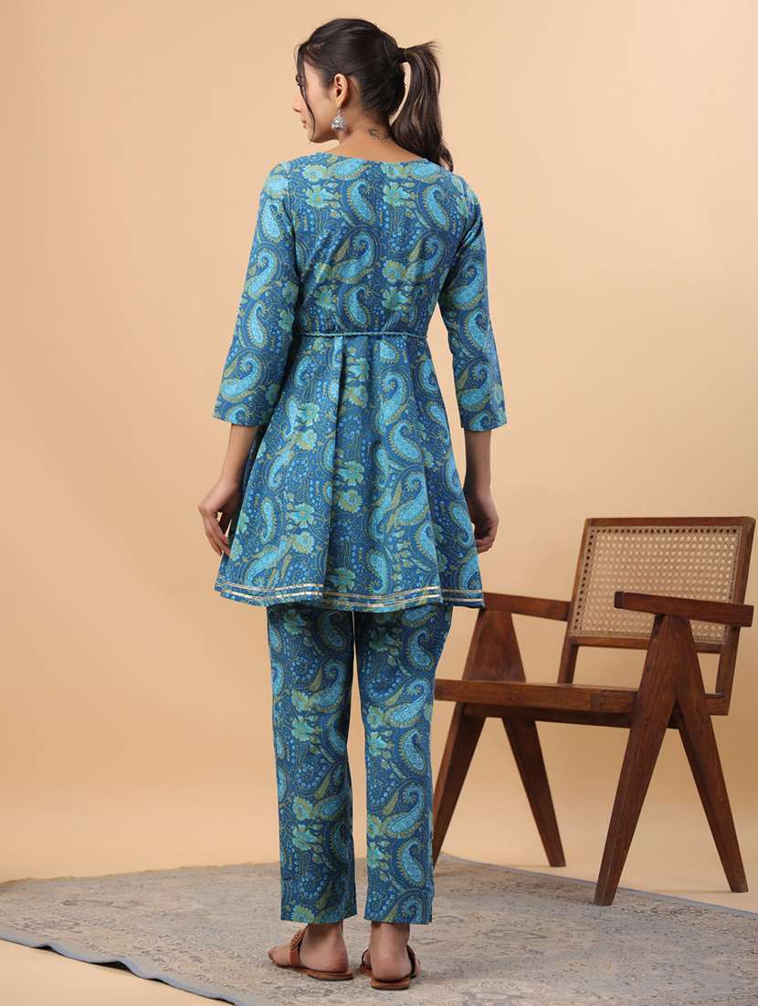 women blue paisley printed co-ord set - 21515295 -  Standard Image - 3
