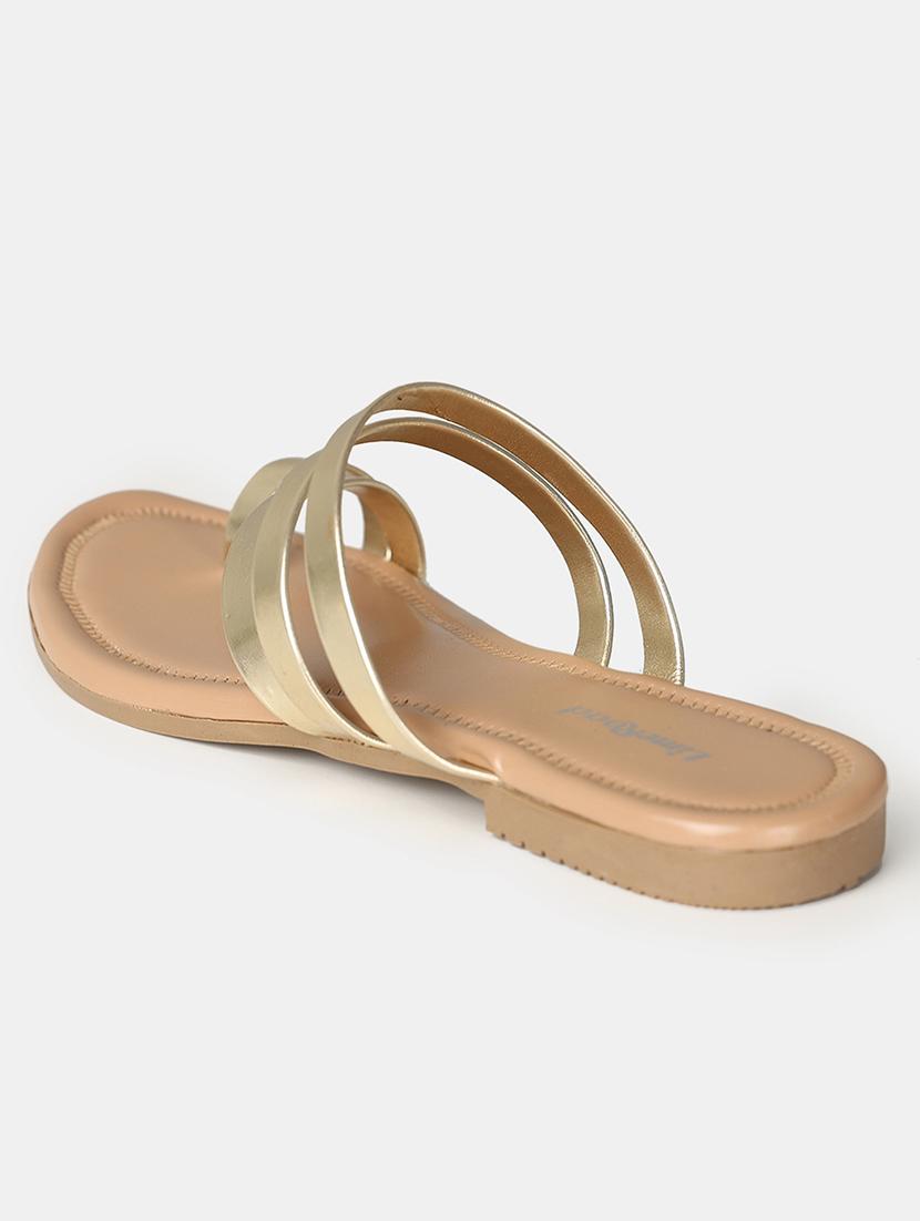 women gold slip on sandal - 21515298 - Standard Image - 3
