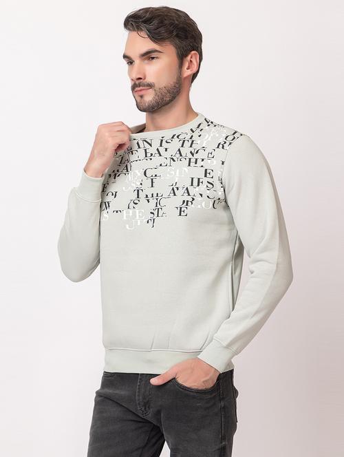 men grey cotton chest print sweatshirt - 21515320 - Standard Image - 0