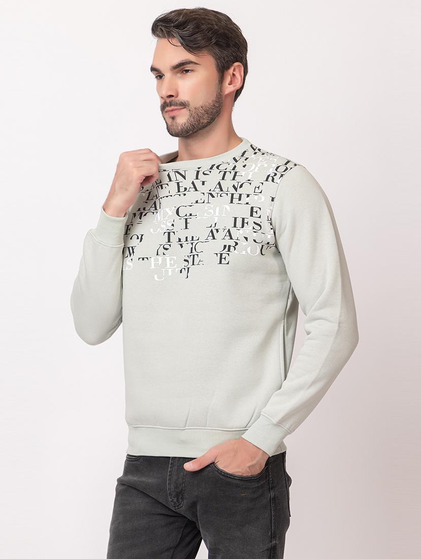 men grey cotton chest print sweatshirt - 21515320 - Zoom Image - 0