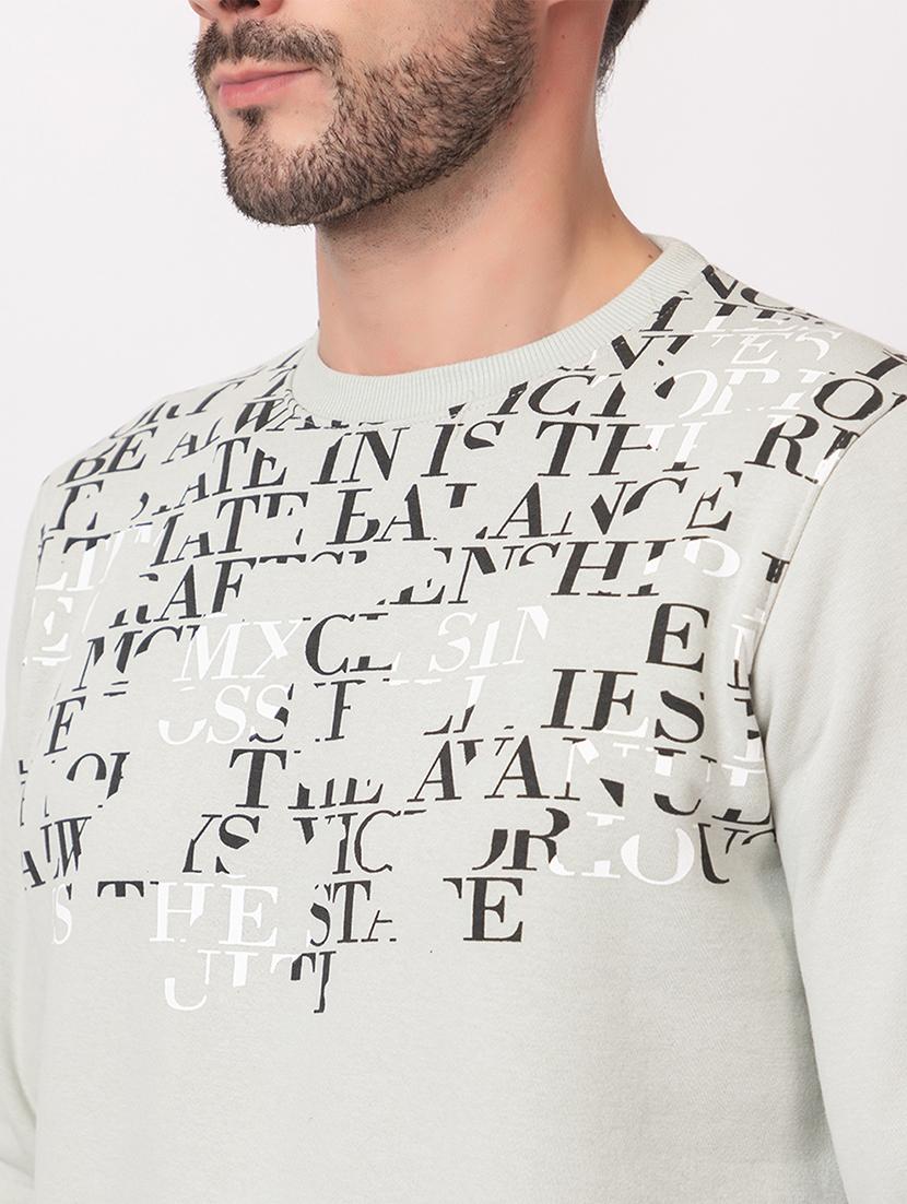 men grey cotton chest print sweatshirt - 21515320 - Standard Image - 5