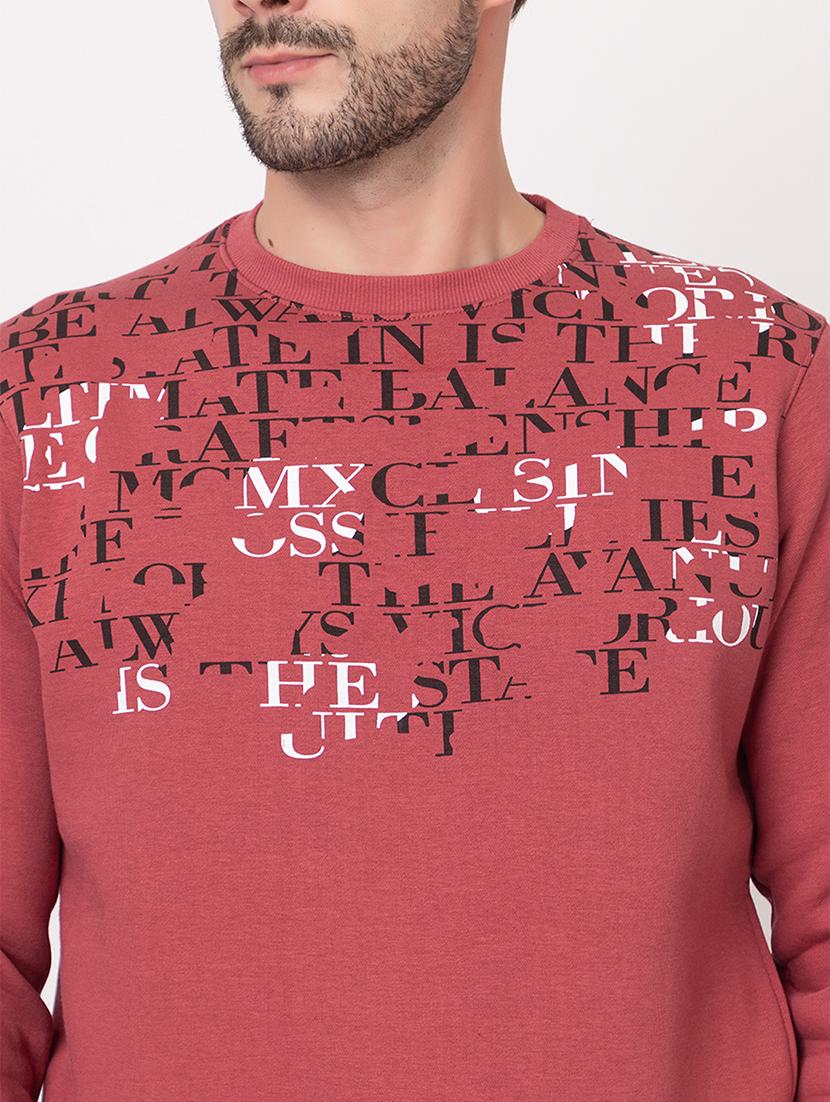 men peach cotton chest print sweatshirt - 21515321 - Standard Image - 5