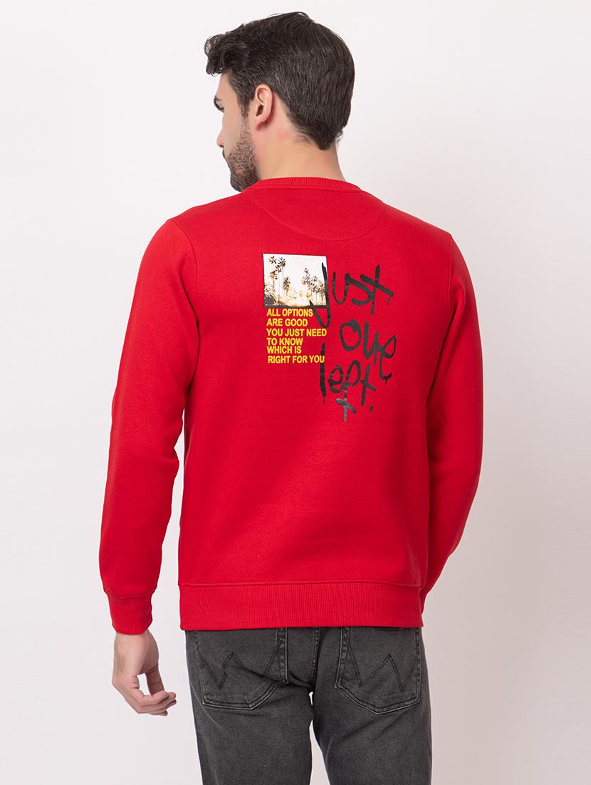 men red cotton back print sweatshirt - 21515334 - Standard Image - 3