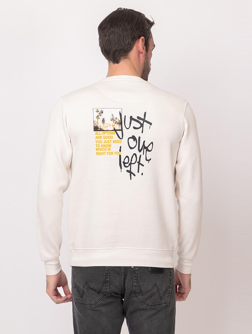 men white cotton back print sweatshirt - 21515335 - Standard Image - 3