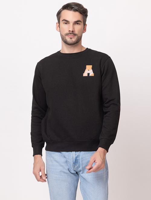 men black cotton back print sweatshirt - 21515336 - Standard Image - 0
