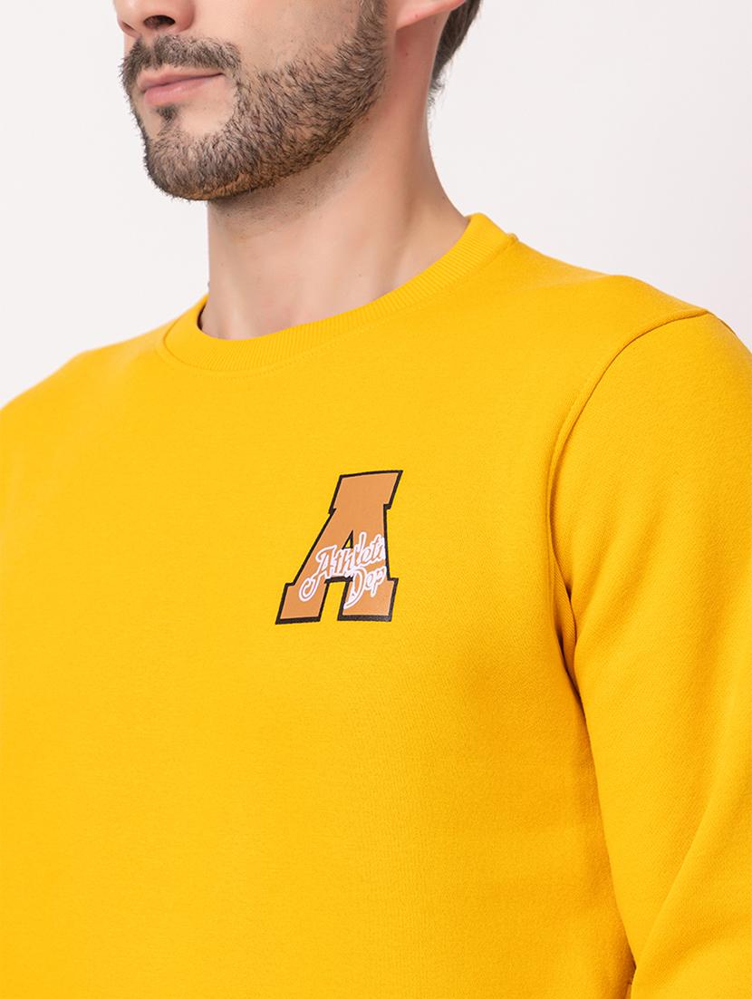 men yellow cotton back print sweatshirt - 21515338 - Standard Image - 5