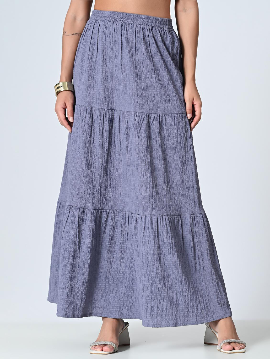 women purple polyester tiered skirt - 21515491 -  Zoom Image - 0