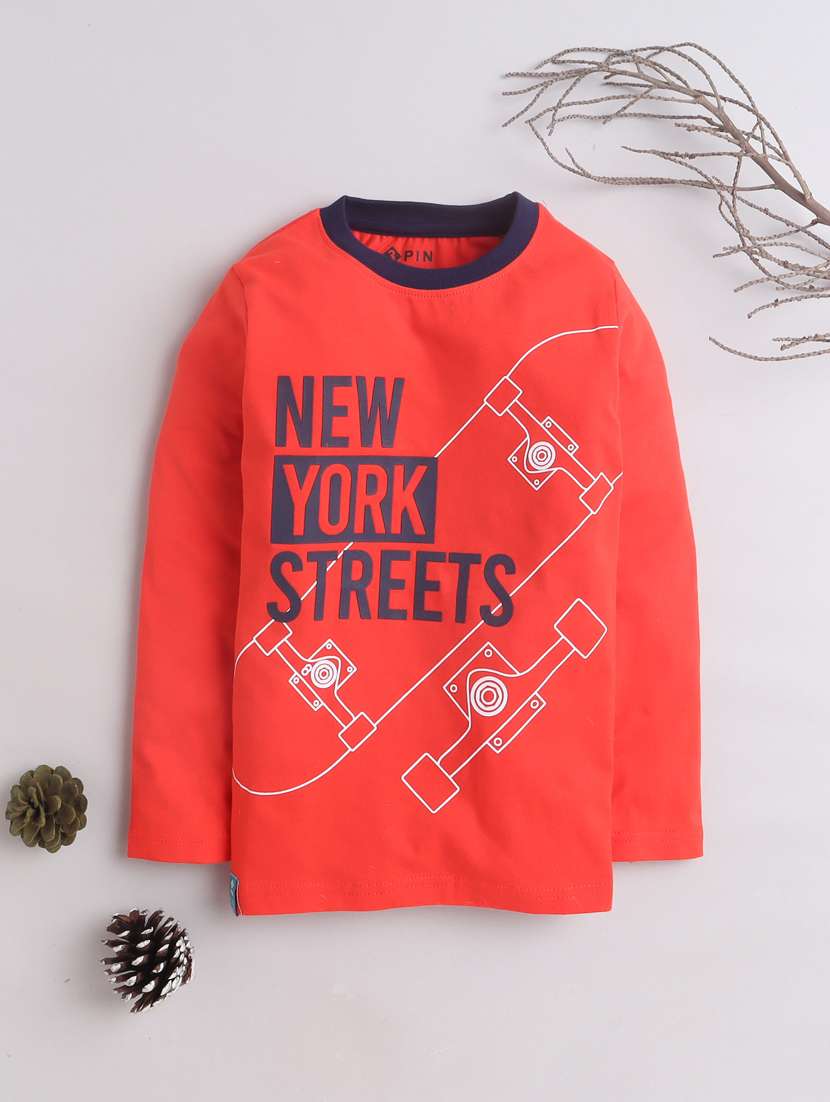 boy printed long sleeves t-shirt - 21517737 - Zoom Image - 0