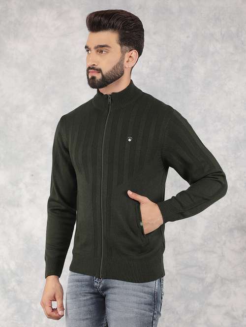 men green self-designed cardigan - 21517867 - Standard Image - 0