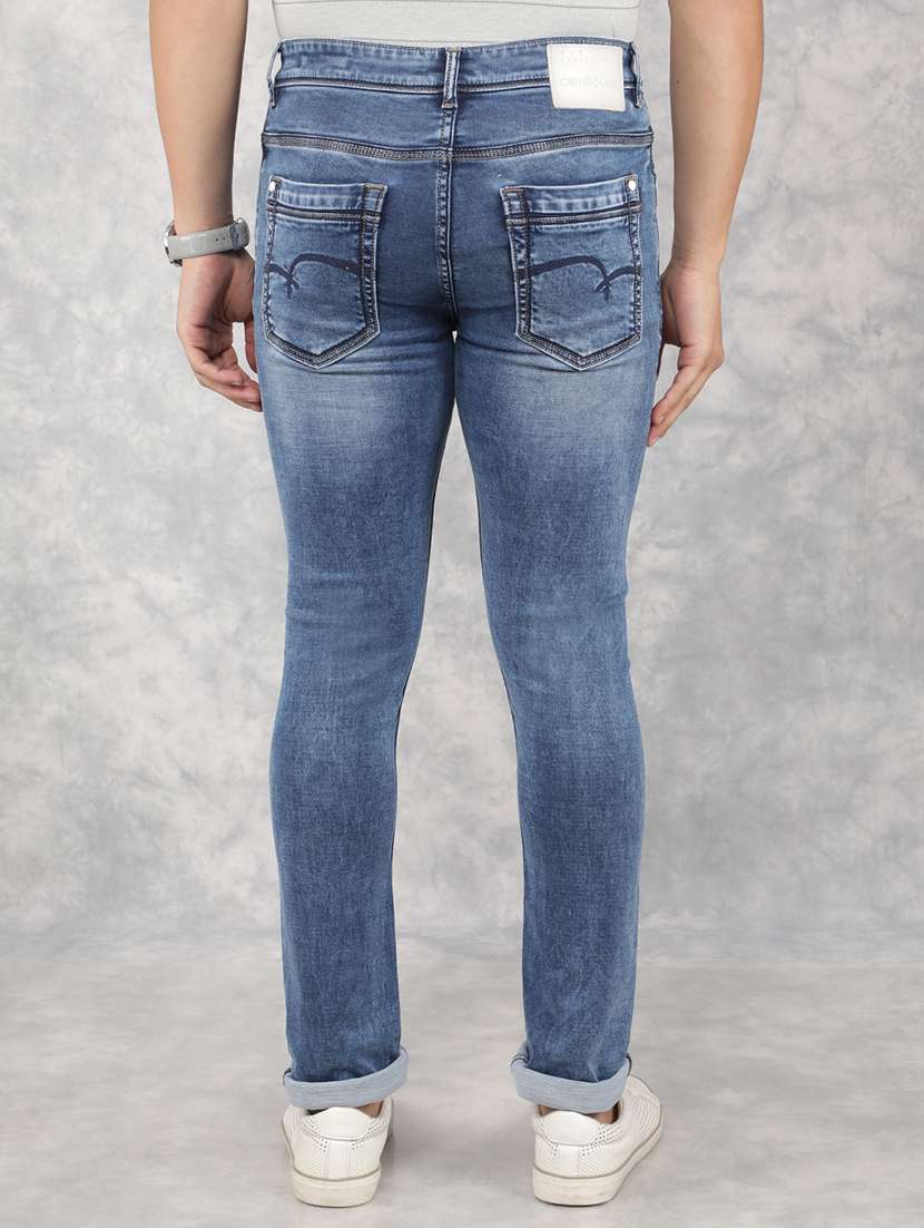 men mid-rise plain slim fit jean - 21517868 - Standard Image - 3