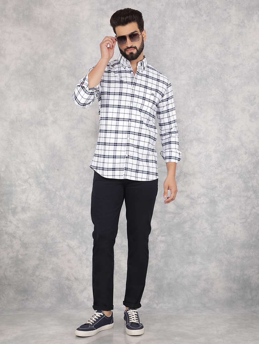 men checks long sleeves casual shirts - 21517876 -  Standard Image - 5