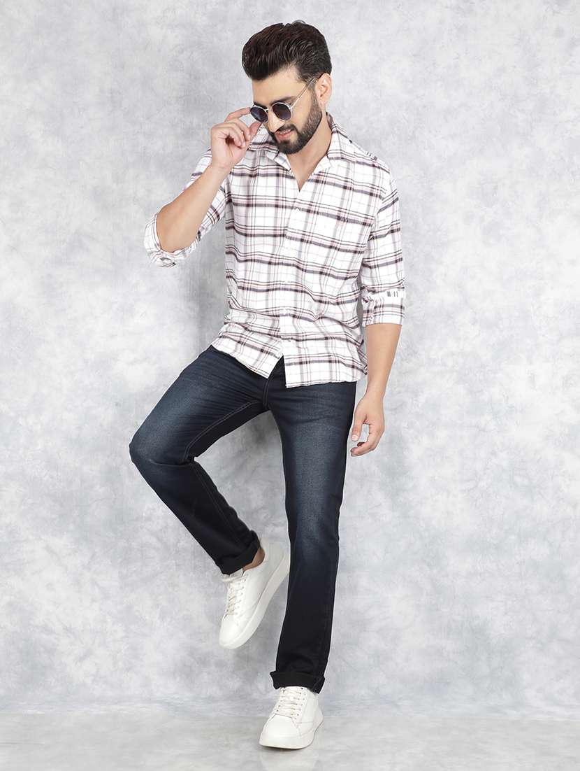 men collared tartan check casual shirt - 21517877 -  Standard Image - 5
