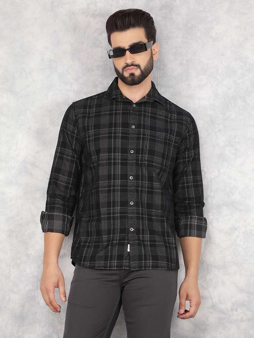 men black cotton casual shirt