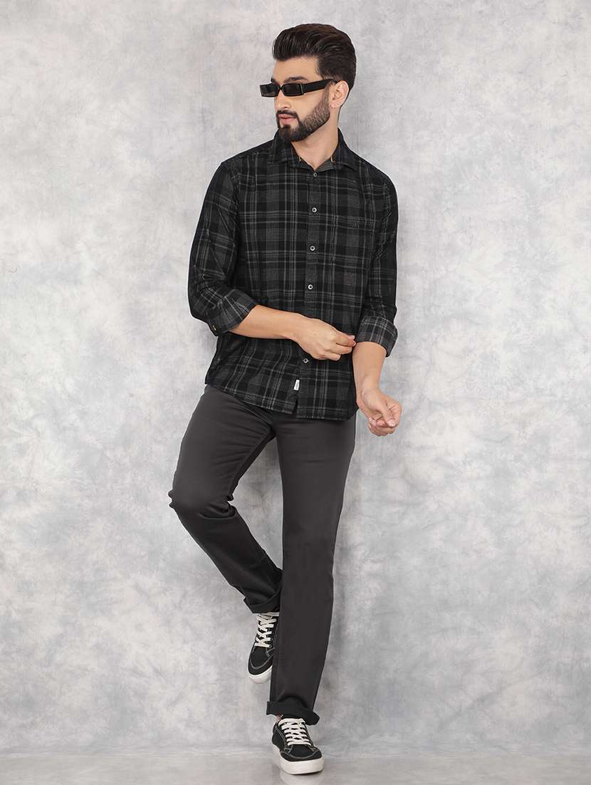 men black cotton casual shirt - 21517899 -  Standard Image - 5