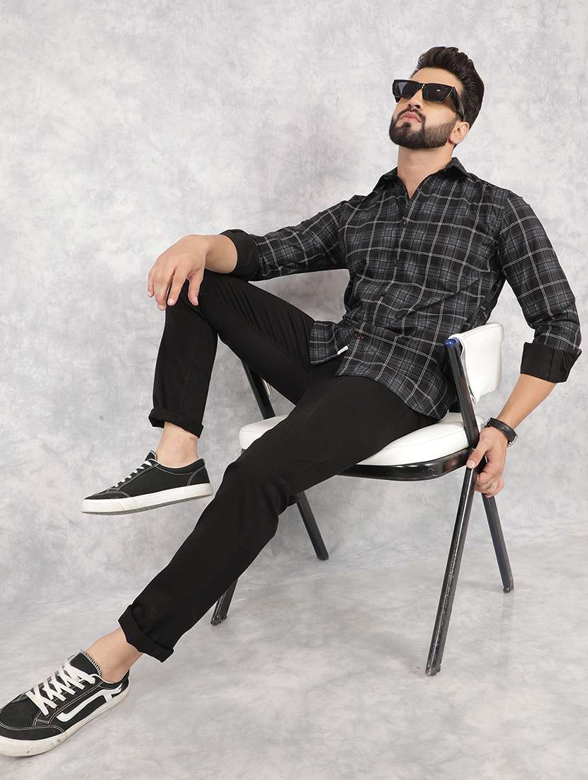 men collared tartan check casual shirt - 21517902 -  Standard Image - 5