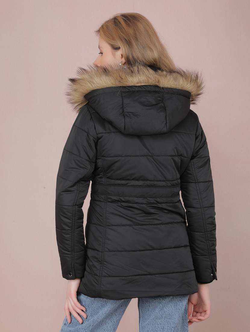 women solid long sleeve quilted jacket - 21517952 - Standard Image - 3