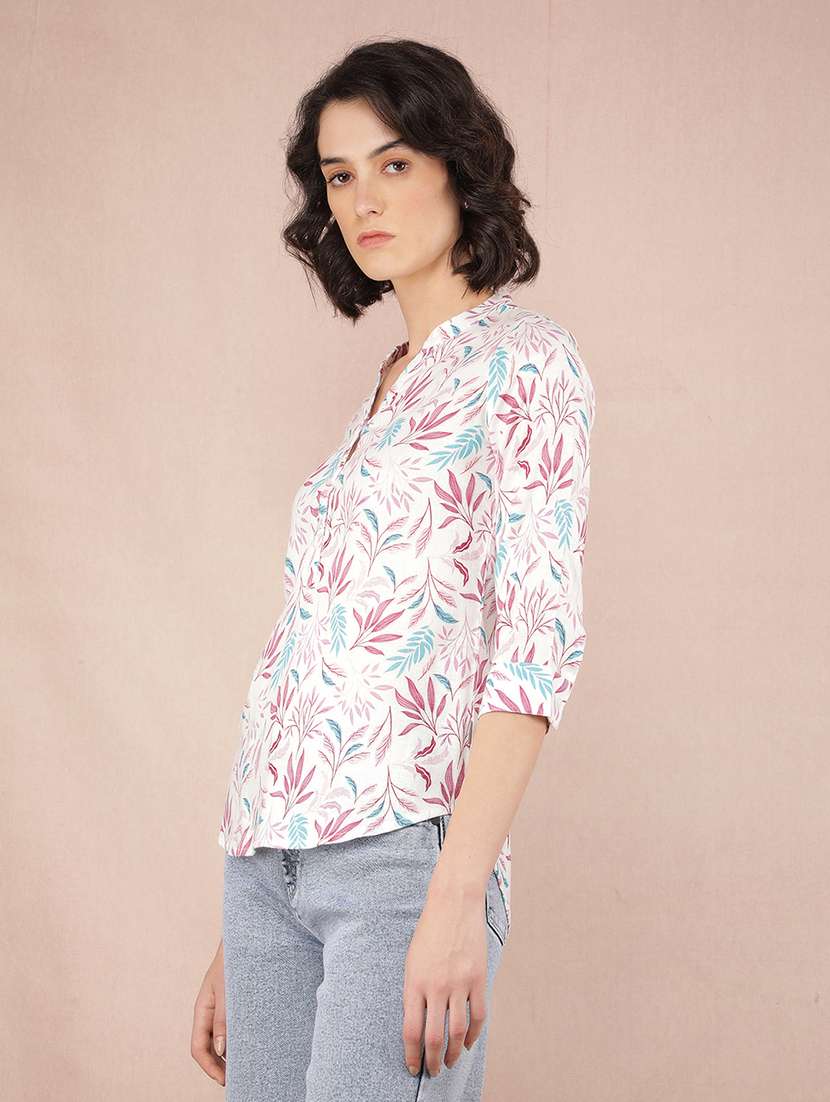 women white linen regular top