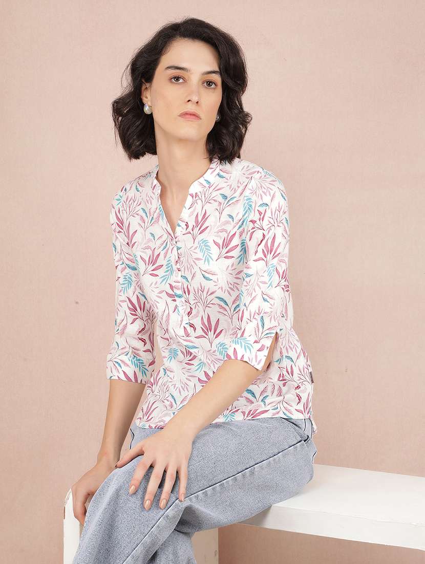 women white linen regular top - 21518005 -  Standard Image - 3