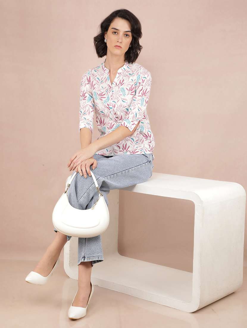 women white linen regular top - 21518005 -  Standard Image - 5