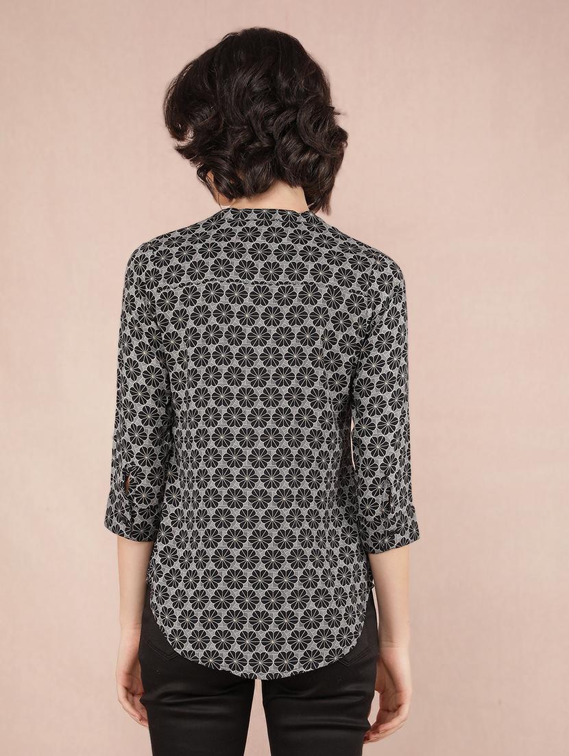 women black viscose regular top - 21518007 - Standard Image - 3