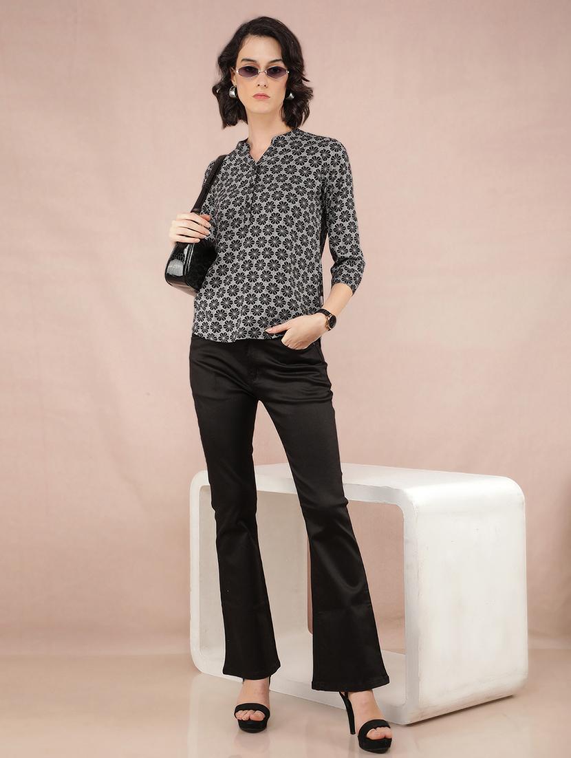 women black viscose regular top - 21518007 - Standard Image - 5