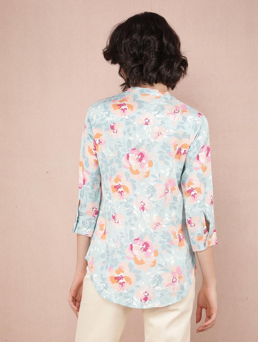 women purist blue viscose regular top - 21518008 - Standard Image - 3
