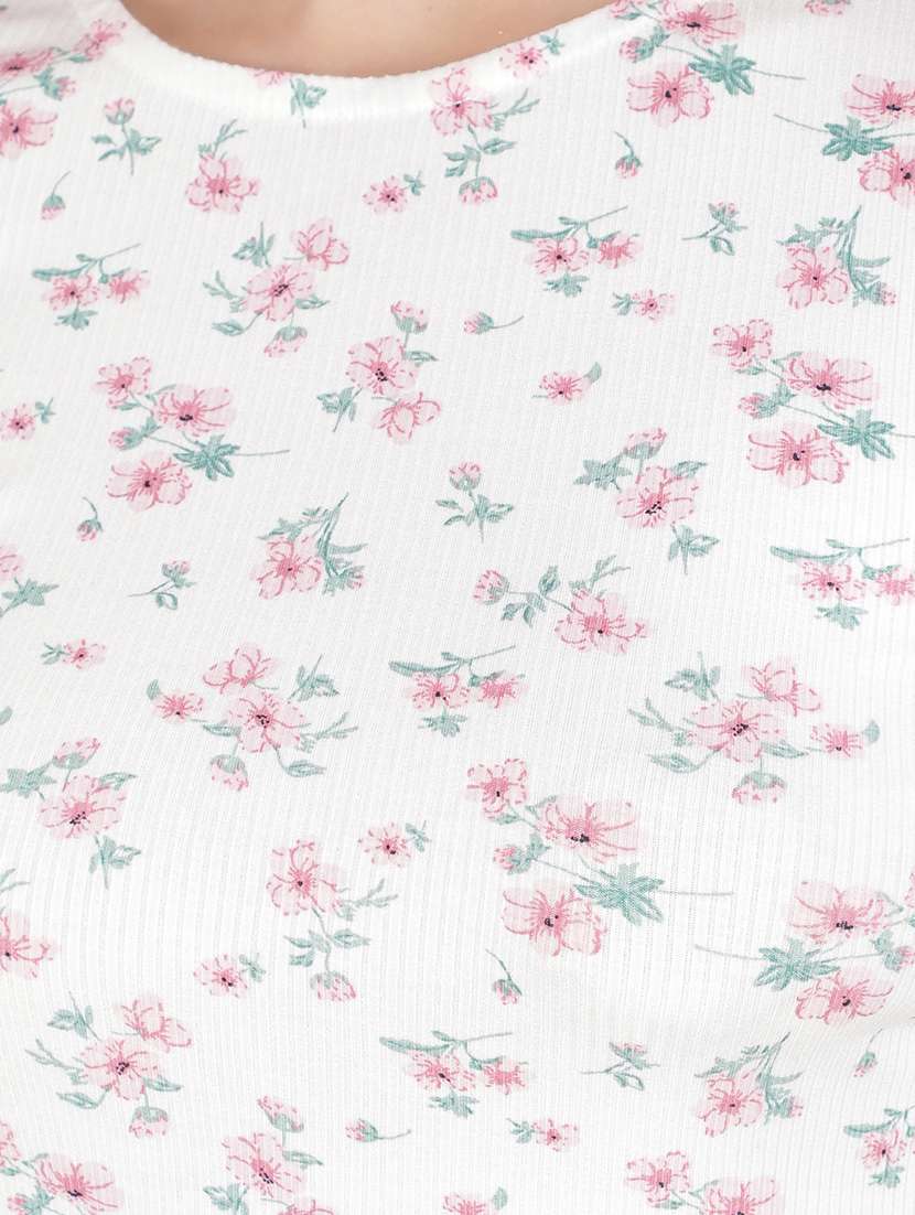 women white poly blend crop top - 21518009 - Standard Image - 5