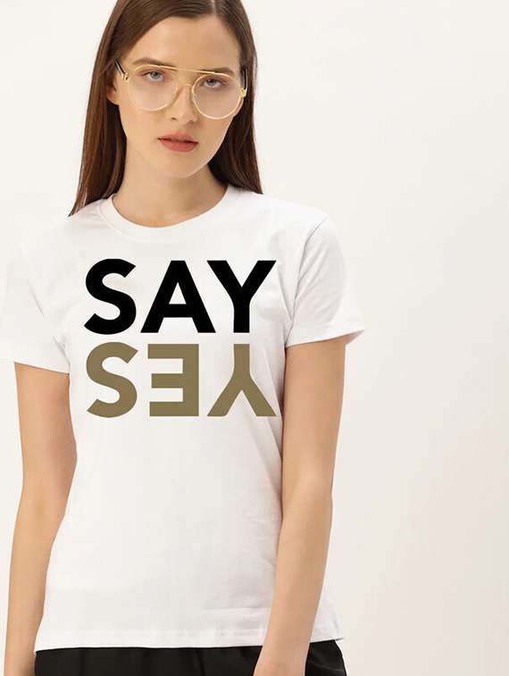women white front print t-shirt - 21518059 -  Zoom Image - 0