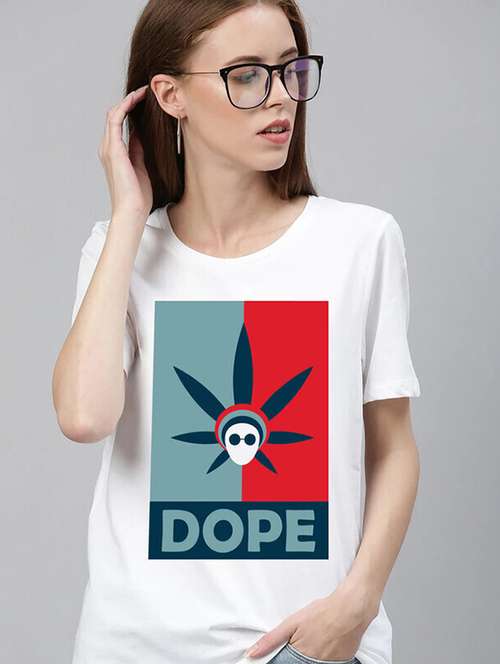 women white front print t-shirt - 21518072 -  Standard Image - 0