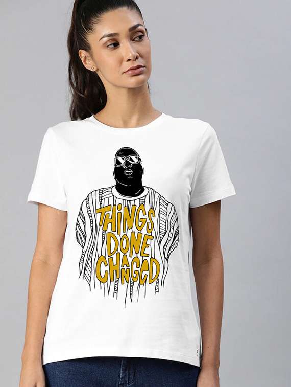 women white front print t-shirt - 21518077 -  Zoom Image - 0