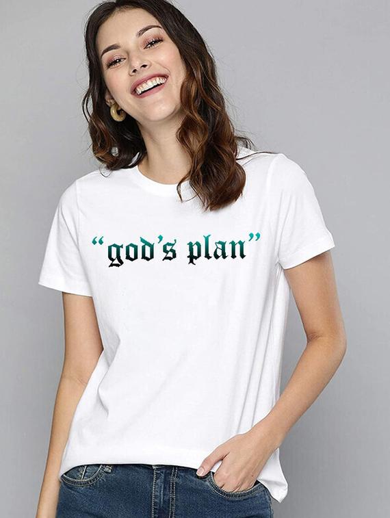 women white cotton blend chest print t-shirt - 21518113 - Zoom Image - 0