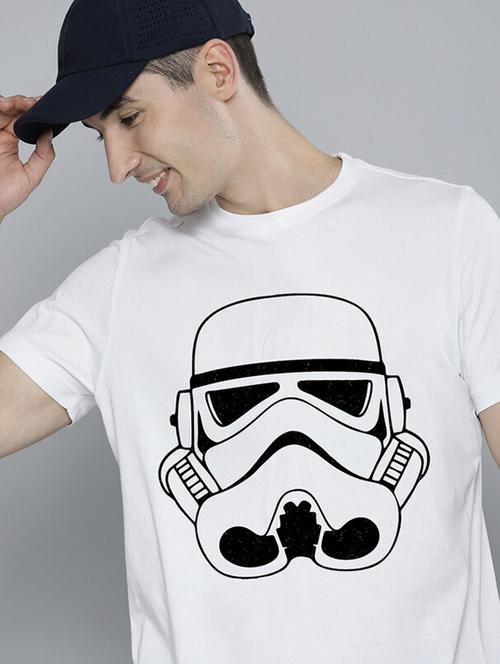 men white front printed t-shirt - 21518159 - Standard Image - 0