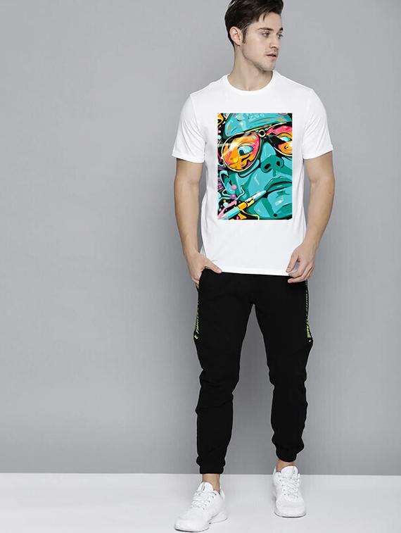 men white front printed t-shirt - 21518181 - Standard Image - 3
