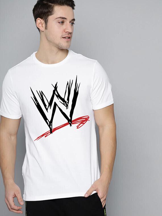 men white front printed t-shirt - 21518197 - Zoom Image - 0