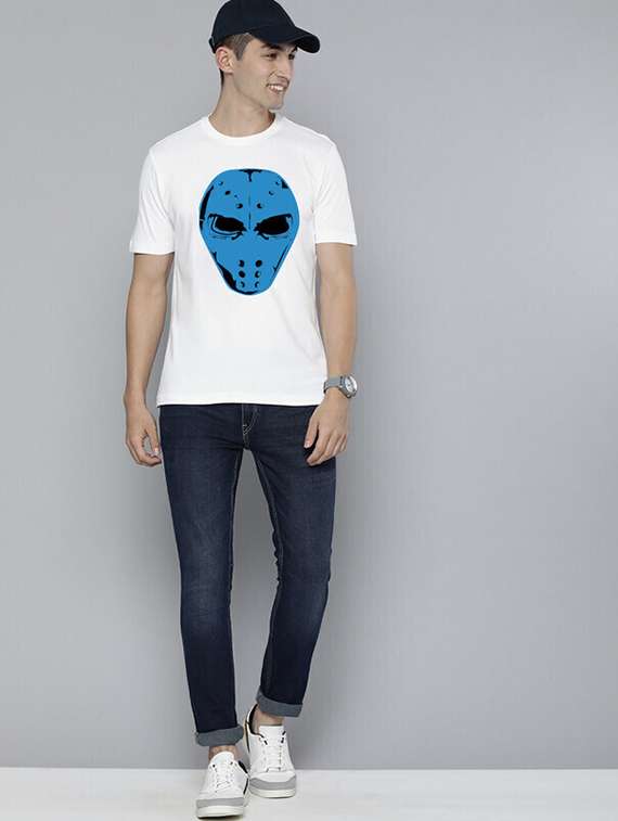 men white front printed t-shirt - 21518199 -  Standard Image - 3