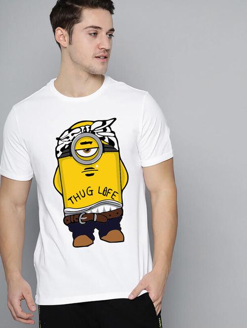 men white front printed t-shirt - 21518221 - Standard Image - 0