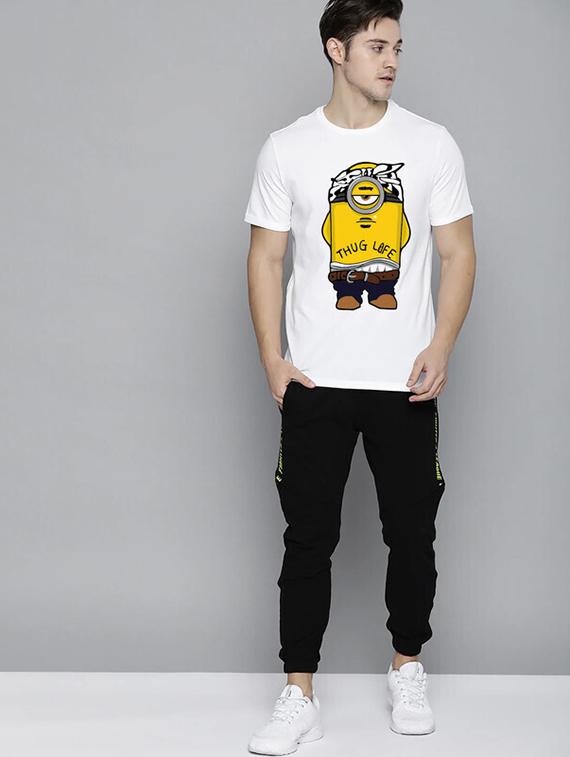 men white front printed t-shirt - 21518221 - Standard Image - 3