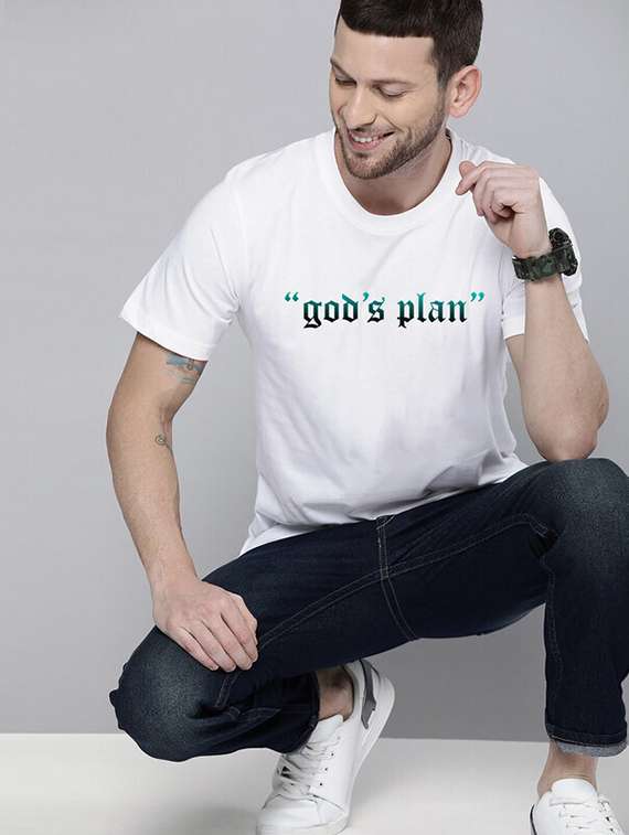 men round neck chest printed t-shirt - 21518226 -  Standard Image - 3