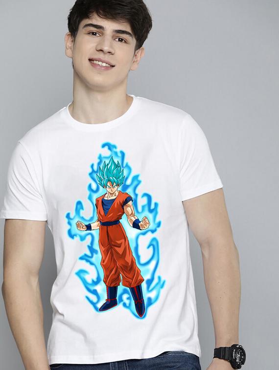 men white front printed t-shirt