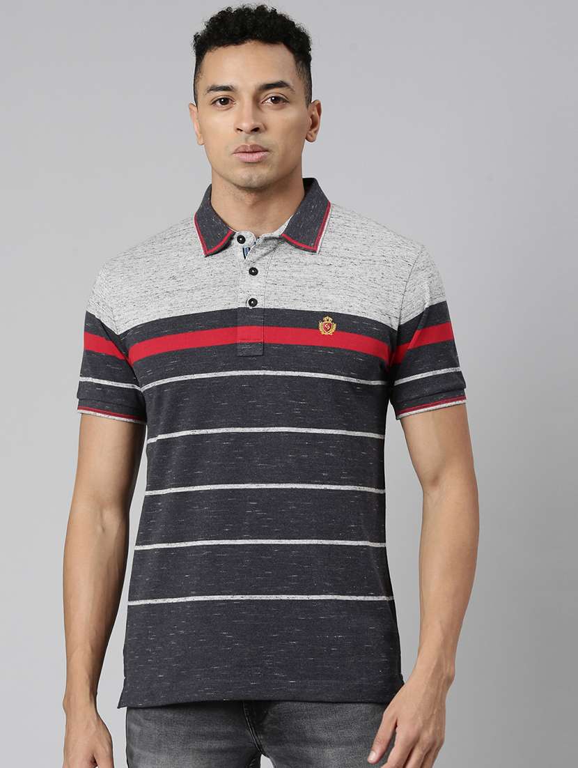 men polo neck all over print t-shirt