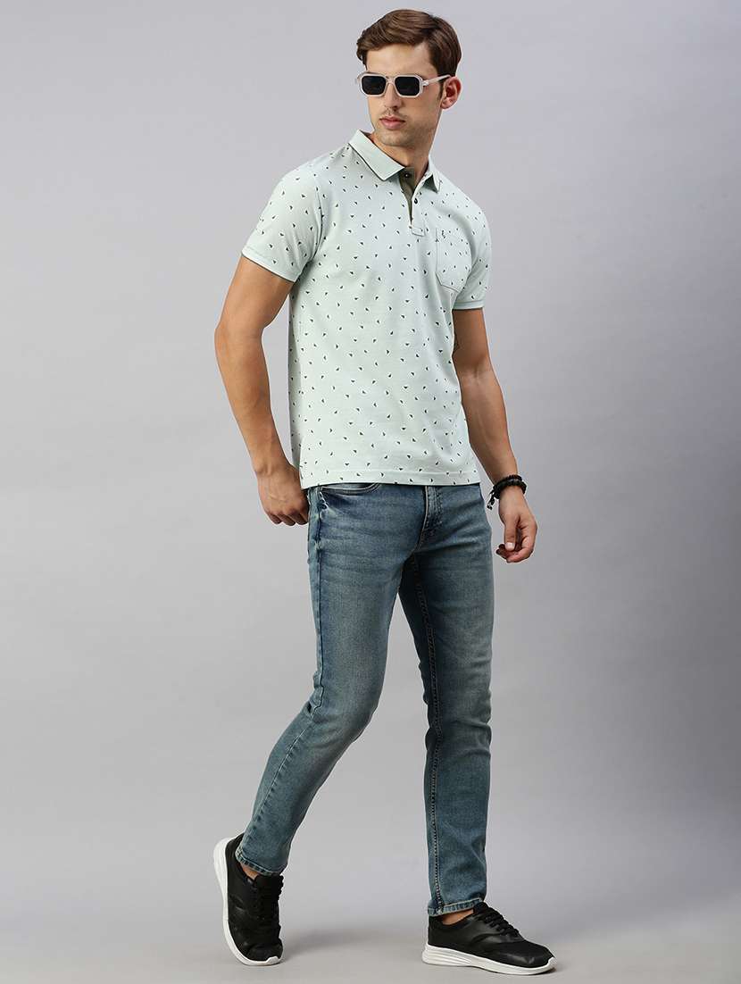 men polo neck all over print t-shirt - 21518386 -  Standard Image - 3