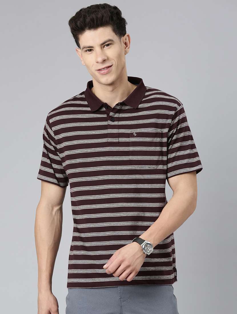 men polo neck all over print t-shirt
