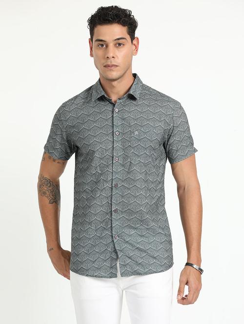 men collared printed casual shirt - 21518465 -  Standard Image - 0