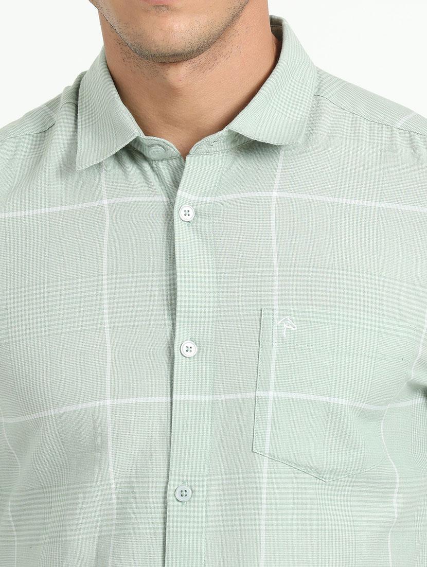 men checks long sleeves casual shirts - 21518469 - Standard Image - 5