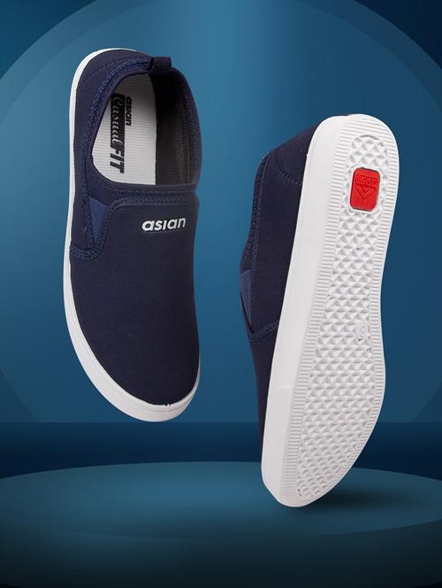 men blue slip on shoes - 21518527 -  Standard Image - 0