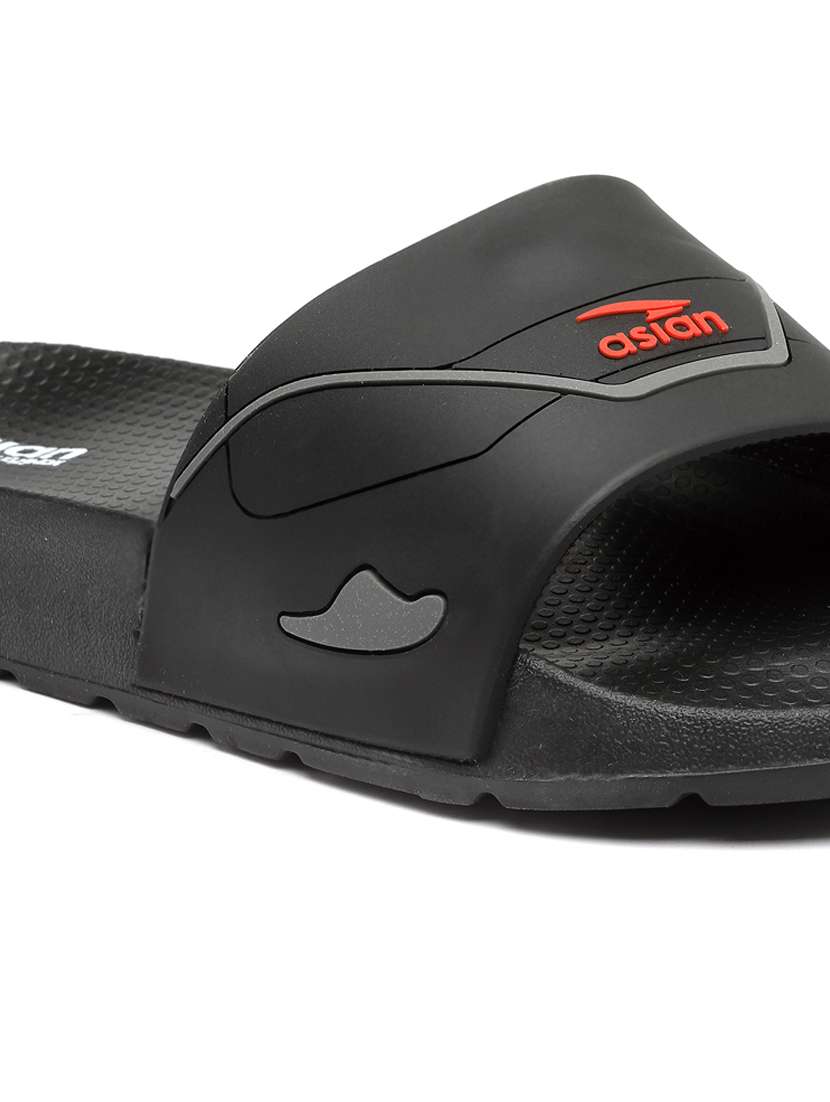 men black open toe slider - 21518758 -  Standard Image - 5