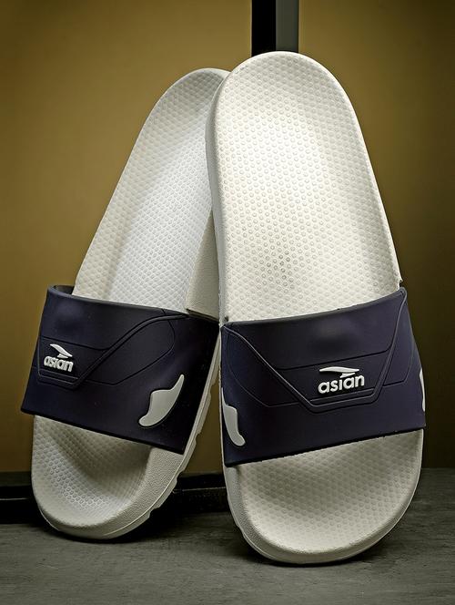 men blue open toe slider - 21518761 - Standard Image - 0